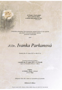 JUDr. Ivanka Parkanová