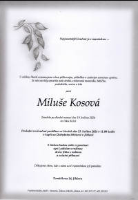 Nejbližší rozloučení - Miluše Kosová