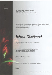 Nejbližší rozloučení - Jiřina Blažková