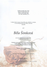 Nejbližší rozloučení - Běla Šimková