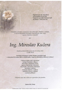 Nejbližší rozloučení - Ing. Miroslav Kučera