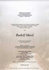 Nejbližší rozloučení - Rudolf Musil