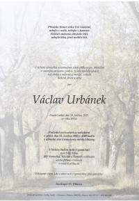 Nejbližší rozloučení - Václav Urbánek