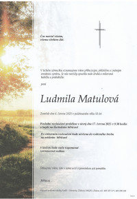 Nejbližší rozloučení - Ludmila Matulová