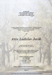 Nejbližší rozloučení - RNDr. Ladislav Jurák