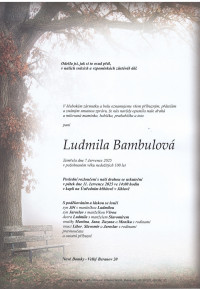Nejbližší rozloučení - Ludmila Bambulová