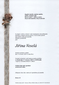 Nejbližší rozloučení - Jiřina Veselá