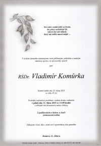 Nejbližší rozloučení - RSDr. Vladimír Komůrka