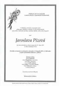 Nejbližší rozloučení - Jaroslava Pízová