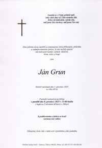 Nejbližší rozloučení - Ján Grun