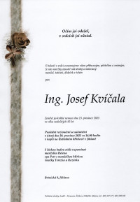 Nejbližší rozloučení - Ing. Josef Kvíčala