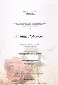 Nejbližší rozloučení - Jarmila Pohanová