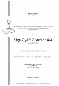 Mgr. Lydie Bratršovská